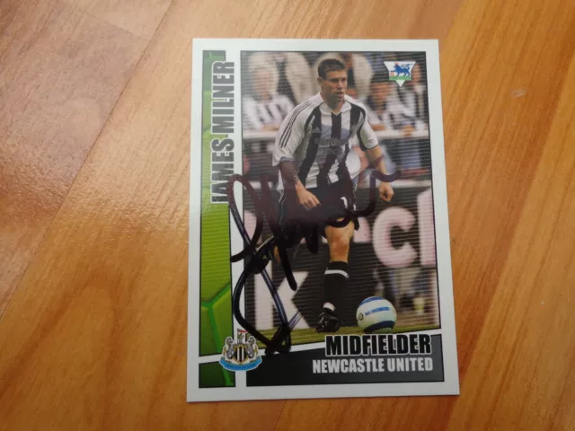 Genuine Hand Signed James Milner Newcastle United Merlin Premier 2005 Card