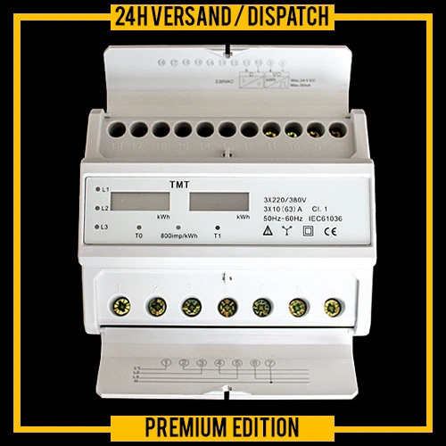 Compteur Alternatif électrique Triphasé OCS.tec ZS1 380V-400V - Wattmètre Rail DIN, Neuf