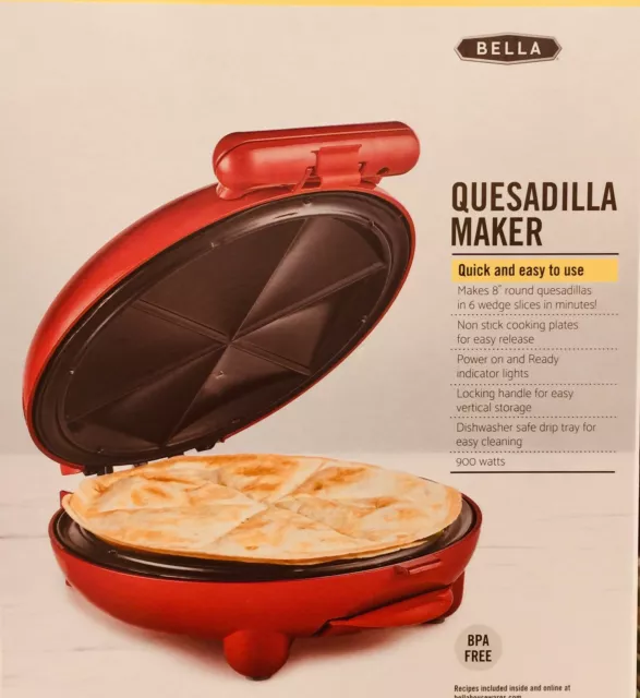 Bella Cucina Quesadilla maker, red, excellent 9.75” diameter
