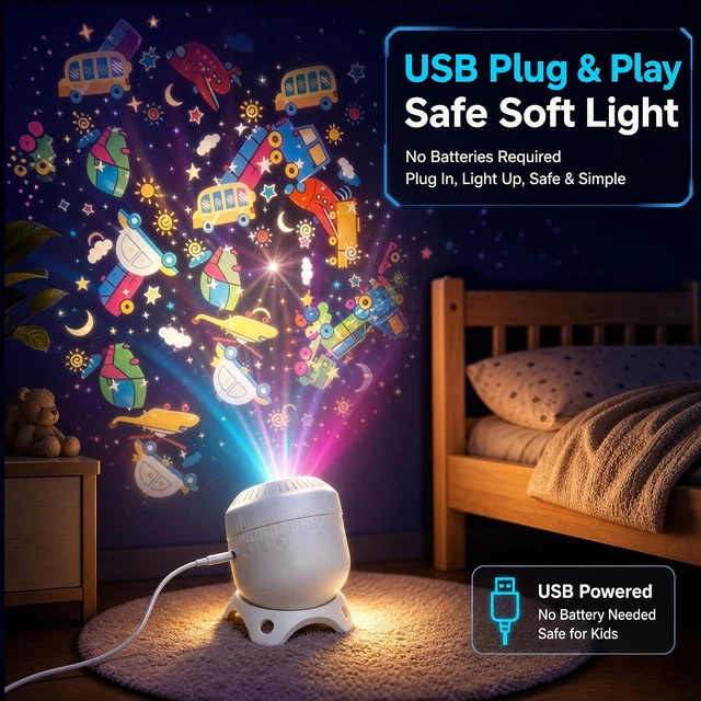 OCEAN PROJECTOR, NIGHT Light Projector with 8 Films £15.85 - PicClick UK