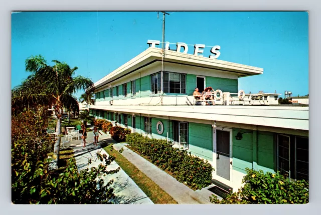 Clearwater Beach FL-Florida, Tides Apartment Hotel Advertising Vintage Postcard