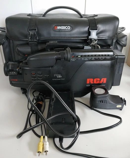 VINTAGE RCA PRO Edit VHS Camcorder w/ Battery Charger Bag Ambico Video
