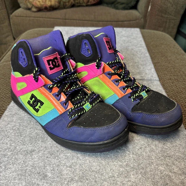 DC REBOUND HI Neon High Top Sneakers Shoes Skateboarding Skate Retro Women s 10 34.87 PicClick