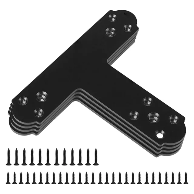 Black T Bracket 4 pcs T Post Brackets Pergola Post to Beam Connectors 4mm Thi