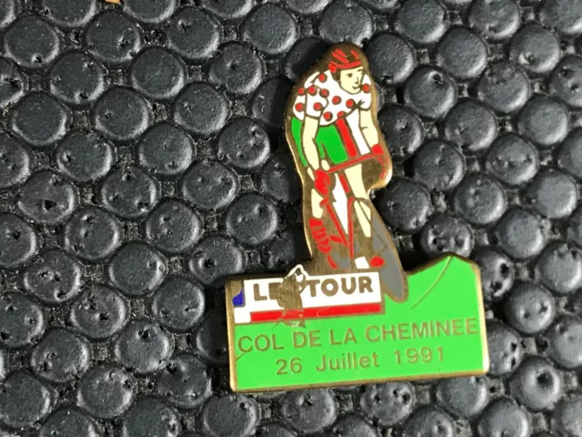 pin's pin BADGE VELO BICI BIKE TOUR DE FRANCE 1991 COL DE LA CHEMINEE