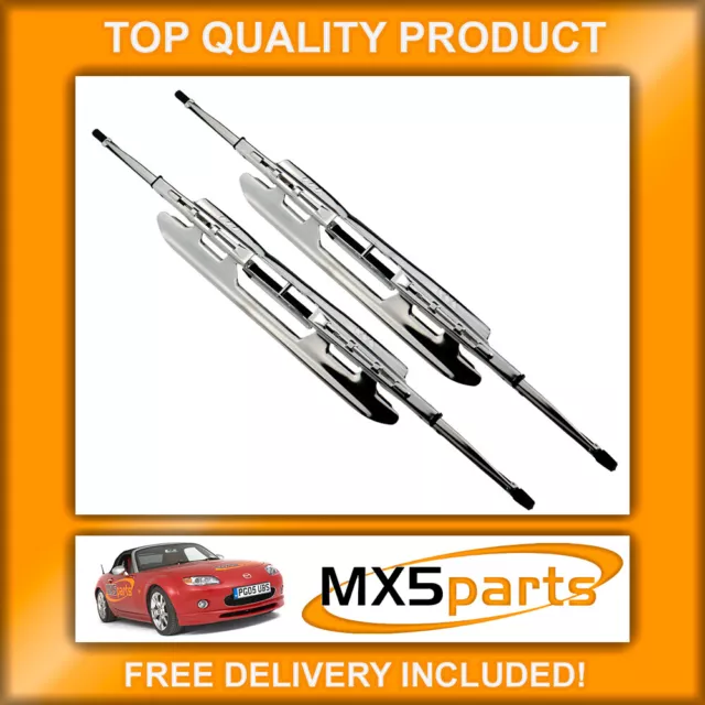 MX5 Chrome 18" Windscreen Wiper Blades Pair Mazda MX-5 Mk3 3.5 3.75 NC 2005>2015