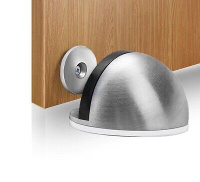 Stainless Steel Rubber Magnetic Door Stopper Non Punching Sticker Hidden Door