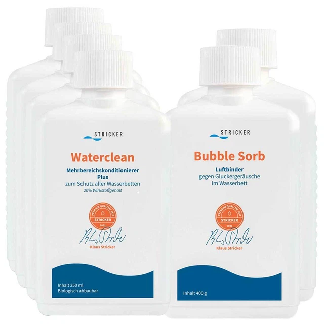 Letti ad acqua 4x condizionatori Waterclean 2x legante aria Bubble Sorb Stricker