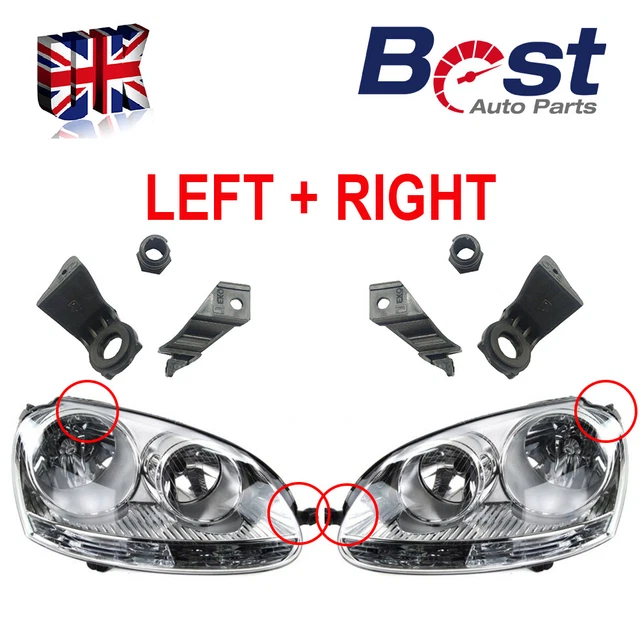 VW GOLF MK5 Jetta Mk3 Headlamp Headlight Bracket Tab Repair Kit R+L Side £15.49 PicClick UK