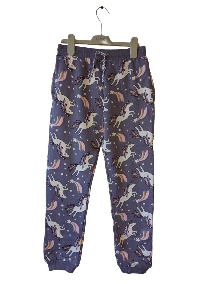 Next Girls Joggers Trousers Lilac Purple Unicorn Rainbow Print Age 10 Years