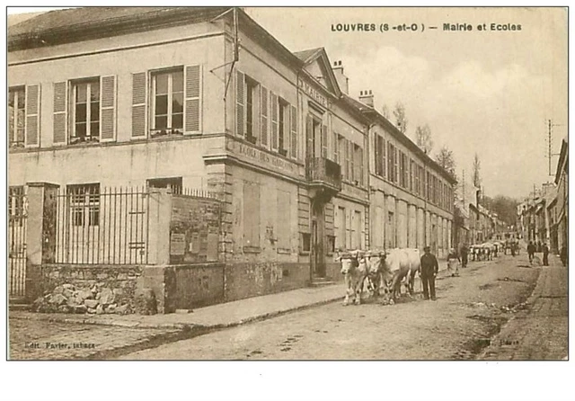 95.LOUVRES.n°193.MAIRIE ET ECOLES