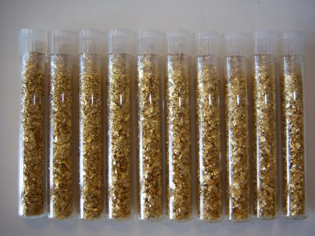 12 Gold Flake Glass Vials... Lowest Price online !!