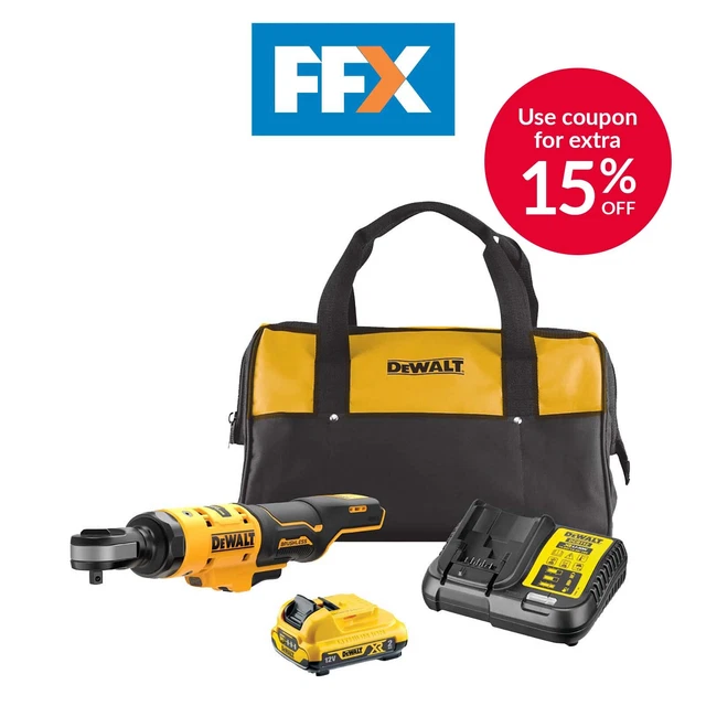 DEWALT DCF503D1-GB 1x2.0Ah 12V 3/8in Open Head Ratchet Compact Design Motor Pro