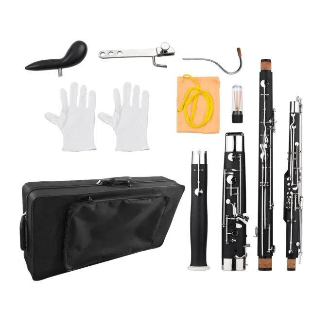 Professional C  Bassoon Synthetic Wood Body Woodwind Instrument Full Set U1V7