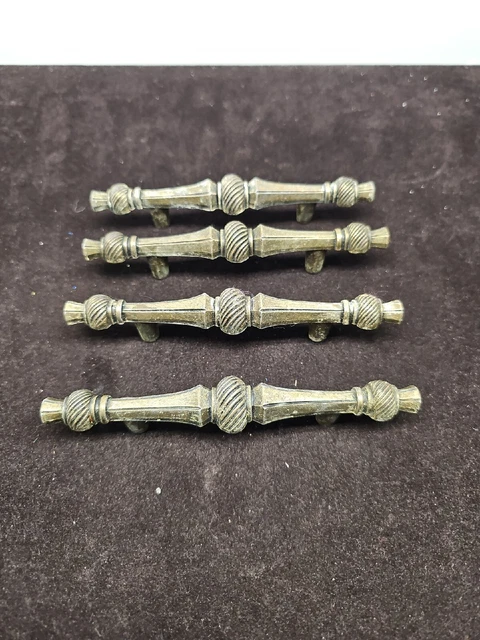 Antique Brass Drawer Pulls-3" Center to Center 5-1/2" Long Vintage X4