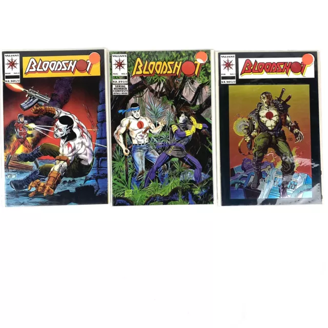 Bloodshot Lot of 3 # 1, 2, & 7 1995 Valiant Comic Books Comics First Issue