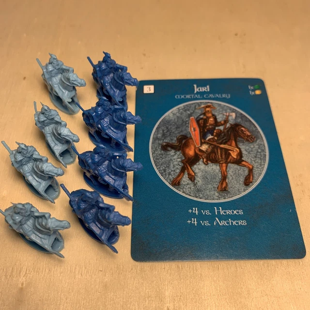 JARL CAVALRY 8 Tokens and Battle Card for AGE OF MYTHOLOGY Game NORSE Parts
