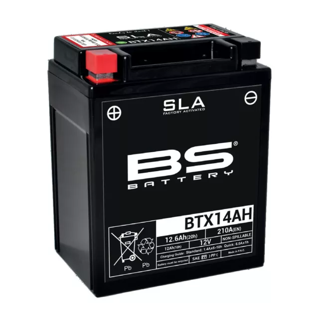 Batteria Bs Battery Sla Btx14Ah Ytx14Ah-Bs Precaricata Pronta Al Montaggio