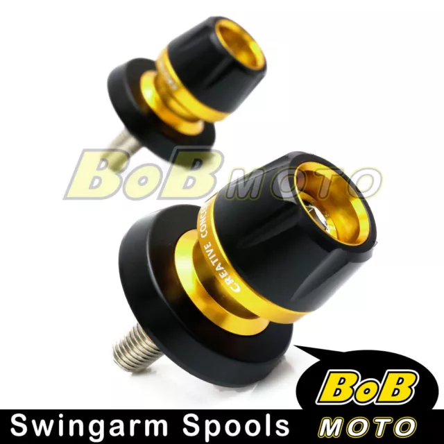 Rear Gold 8mm Swingarm Spools Protector For Honda CBR600RR 03-10 11 12 13 14 15