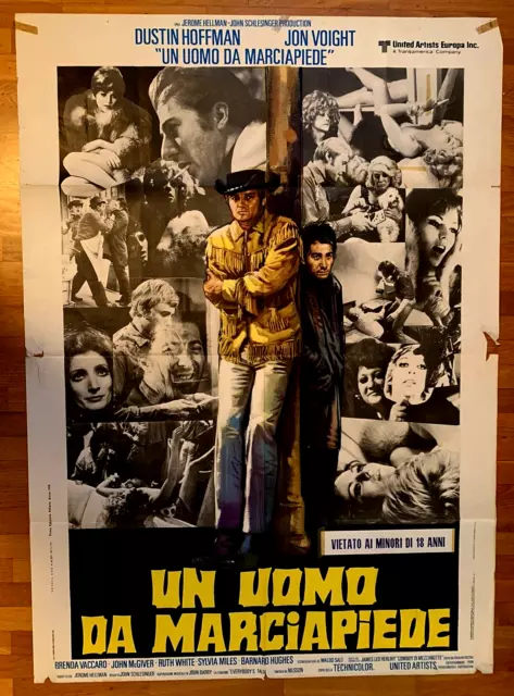 Manifesto Originale  Film  "Un Uomo Da Marciapiede “-1969- 2 Fogli - D. Hoffman