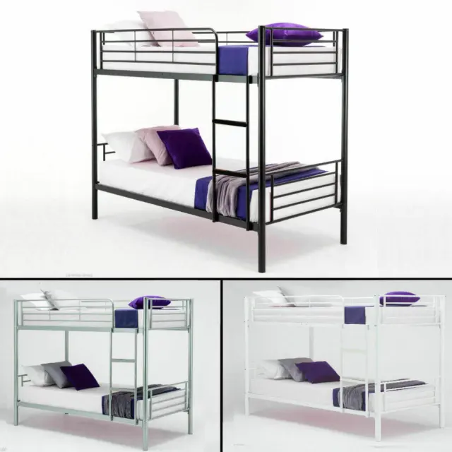 Metal Single Bunk Bed - Single 3ft - Twin Sleeper Double- Mattress option