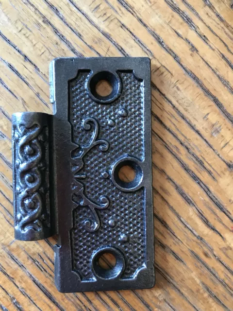 Antique Cast Iron Door Hinge, Left Half Only - 3" x 3"