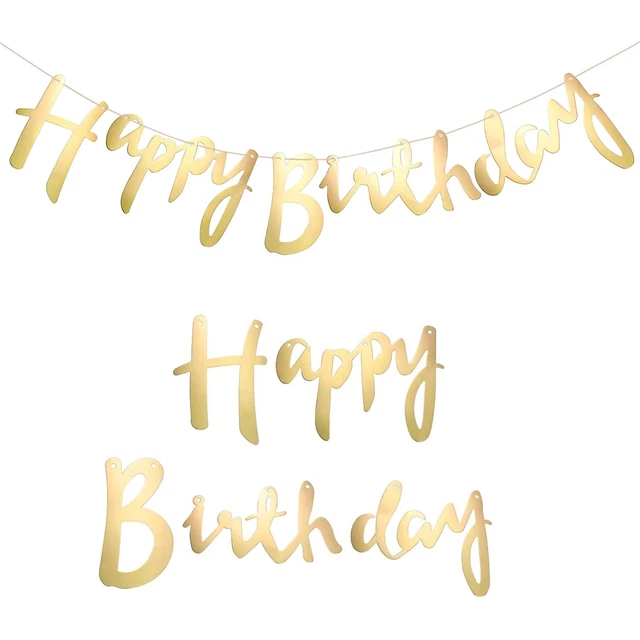 Festone Happy Birthday - Striscione Compleanno Con Lettere In Carta, 12x15cm, Include Spago E Ago - Foto 2