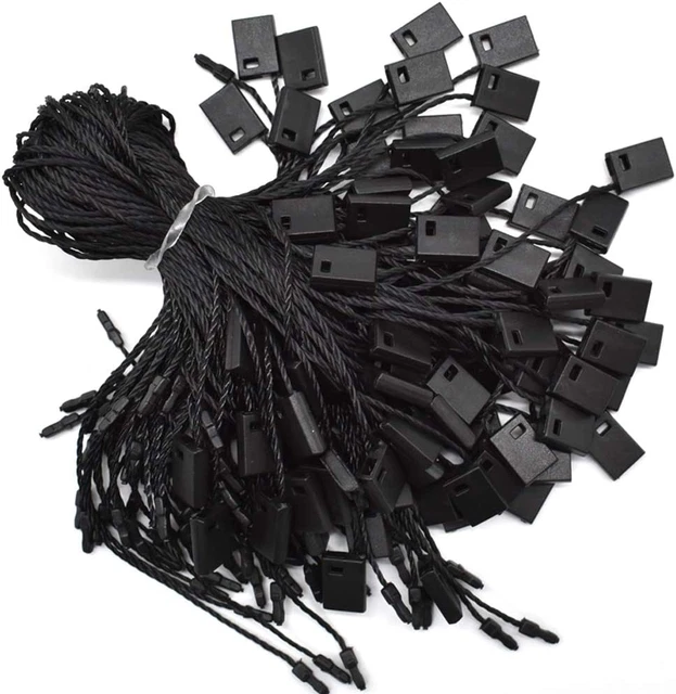 Renashed Hang Tag String Black 7" 1000Pcs Nylon Snap Lock Pin Loop Fastener Hook