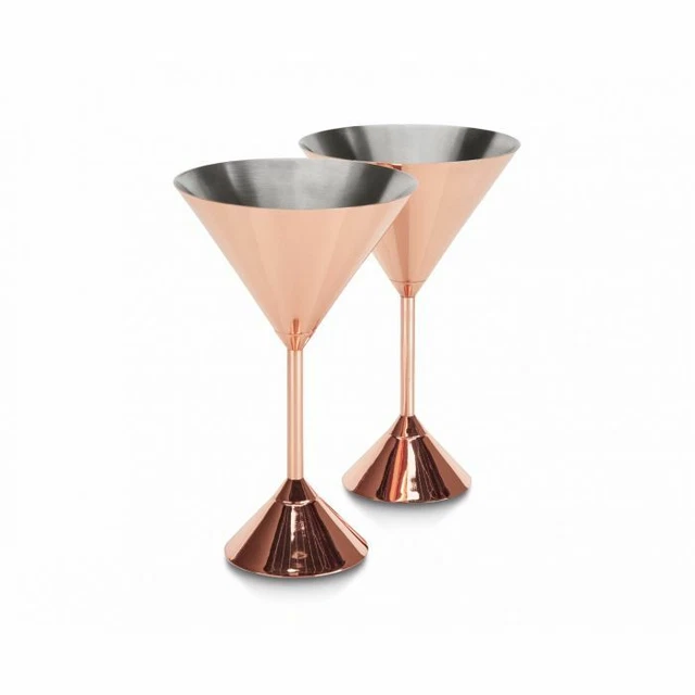 Tom Dixon Plum Copper & Blue Glass Martini Set with Ice Bucket and Glasses 2