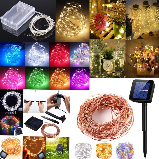 Solar LED String Lights Copper Wire Waterproof Outdoor Fairy LED Decor Garland