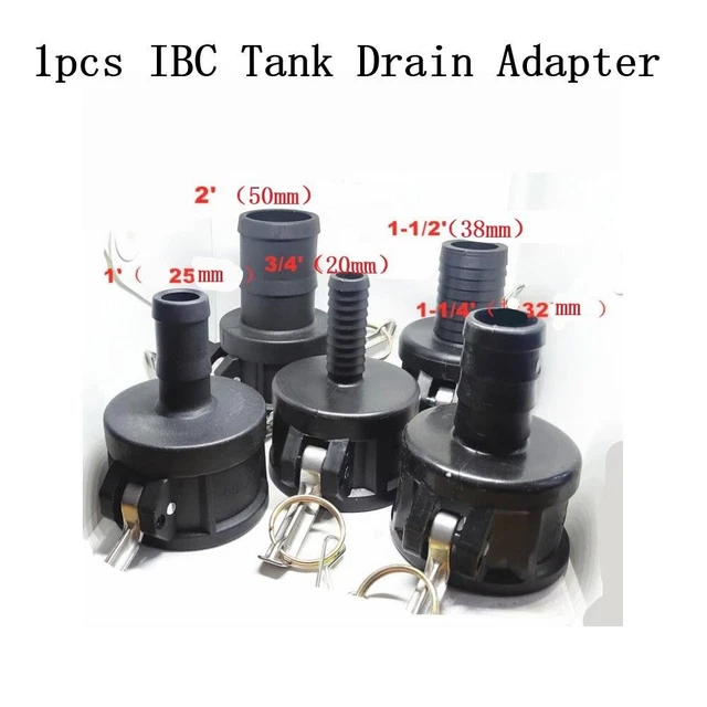 275 330 Gallon IBC Tote Water Tank Drain Adapter 2Cam Lock For Garden Hose 3/4
