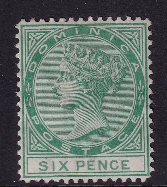 DOMINICA QV Stamp SG8 6d Green Wmk CC (1877-79) mounted mint Cat £170