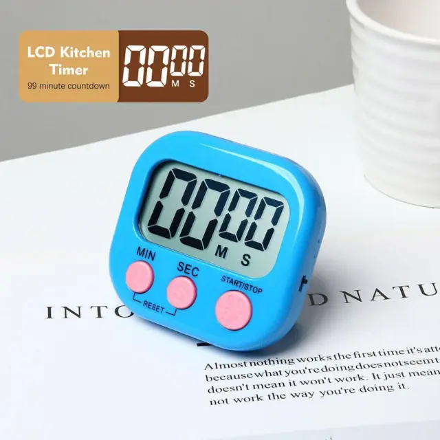 Large LCD Digital Kitchen Cooking Timer Count Down Up Clock Loud Alarm Magnetic