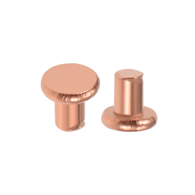 100Pcs 1/8"x5/32" Tête plate Cuivre Rivets solides attaches