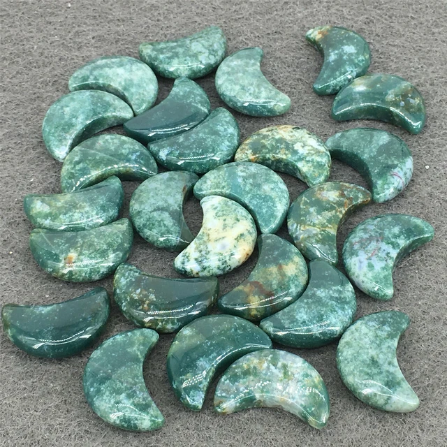 20pc 25mm Natural Crystals Moon Moss Agate Stone Gemstone Reiki Healing Decorate