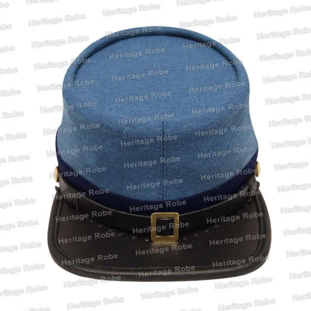 Civil War Confederate Infantry officers kepi, Sky Blue with Navy band Kepi Hat