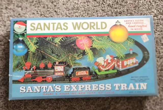 Vintage Kurt S.  Adler Santa's Express Train Set In Box - Santa's World