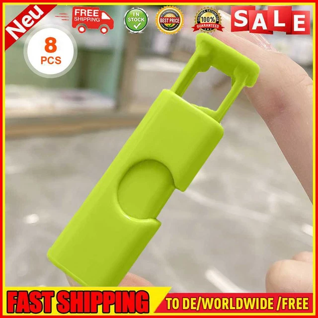 8pz Borsa Clip Pressione Molla Plastica Snack Bag Antislittamento per Gadget Cucina