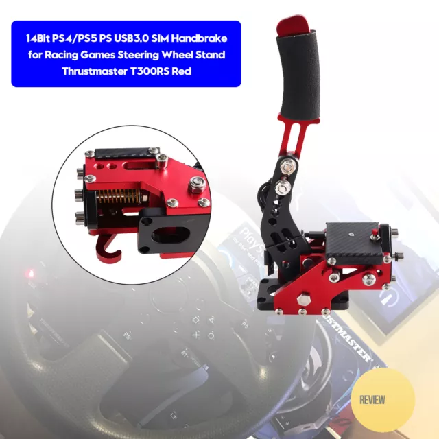 14Bit PS4/PS5 USB3.0 SIM Handbrake for Steering Wheel Thrustmaster T300RS Red