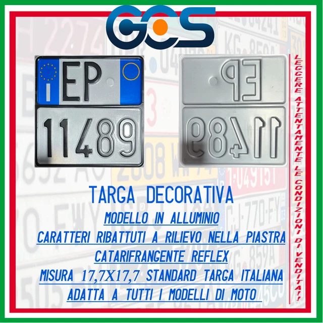 Targa Anteriore Europea Replica - Catarifrangente, Caratteri In Rilievo, Personalizzabile - Foto 11