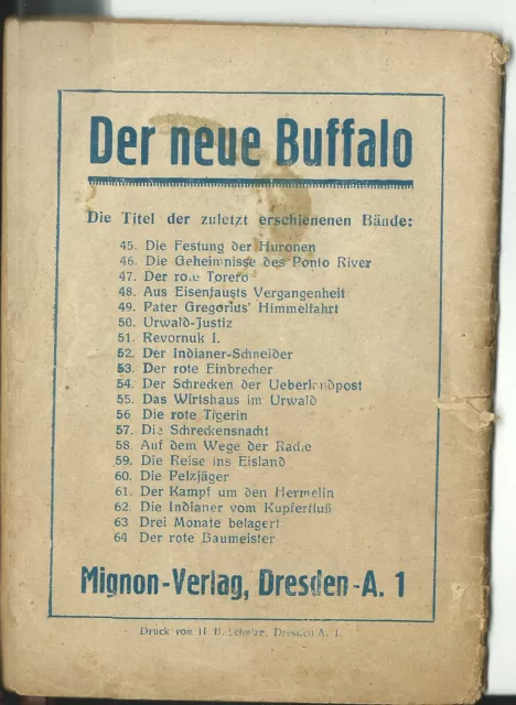 Mignon-Verlag, Der neue Buffalo Bd 64, Der rote Baumeister ca 1920, Romanheft 2