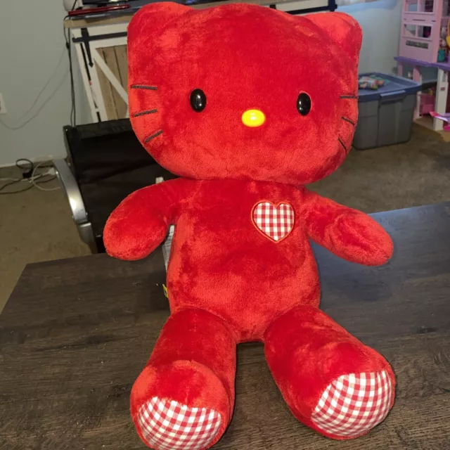 Hello Kitty Plush Build-A-Bear Sanrio Red Gingham Heart Limited Edition NO BOW