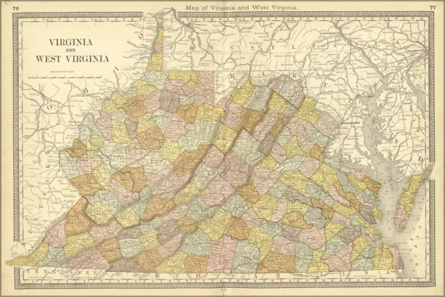 Poster, Many Sizes; Map Of West Virginia & Virginia 1881