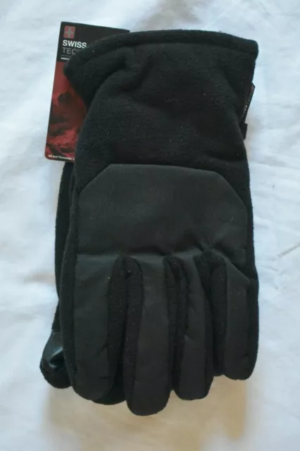 Swiss Tech Men's 3M Thinsulate Fleece Gloves Black Touchscreen Comp. Size L/XL