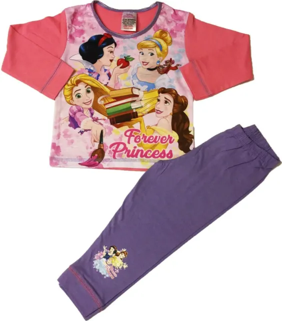 Girls Disney Princess Pyjamas Rapunzel Aurora Cinderella Age 1.5-4 Years
