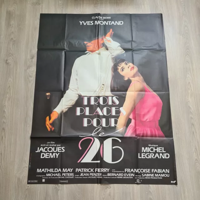 Authentique Affiche De Cinema  115 X 155 Cms Trois Places Pour Le 26