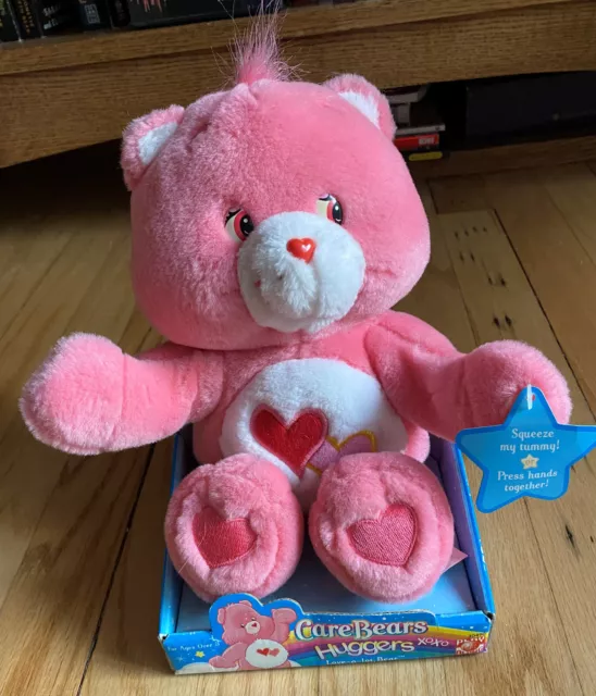 2004 Play Along Care Bear Huggers Love-A-Lot Bear With Box and Tags Hugs 10"