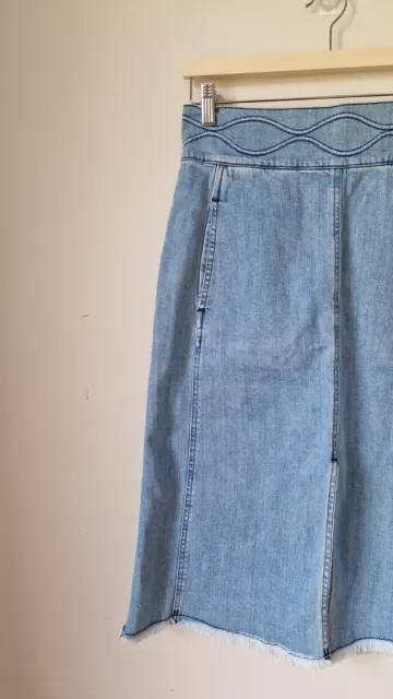 See by Chloe denim women's midi skirt 100% cotton size 40 / L 2