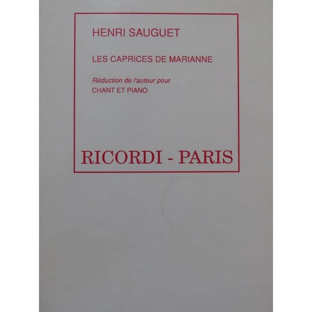 SAUGUET Henri Les Caprices de Marianne Opéra Chant Piano