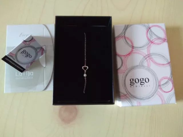 Sterling silver chain bracelet with freshwater pearl new with gift box